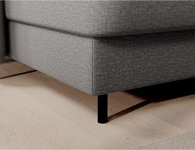 Divano angolare grigio chiaro allungabile/con contenitore (con penisola a destra/a U) e rivestimento in velluto Berrto – ELTAP