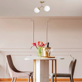 Lampada da soffitto di colore bianco-oro Damar - Opviq lights