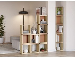 Libreria in rovere decorato color mattone-naturale 32x167 cm Lofty - Marckeric