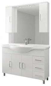 Mobile sottolavabo e lavabo con illuminazione Simona bianco L 120 x H 81.5 x P 50.5 cm
