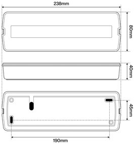 Lampada D’emergenza 150 lm IP43 - S.E./S.A Colore Bianco Freddo 6.000-6.500K