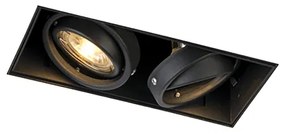 Faretto da incasso nero GU10 dimmerabile orientabile e girevole senza cornice 2 luci - Oneon