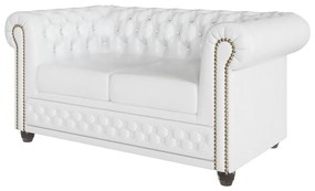 Divano bianco in similpelle 148 cm York - Ropez