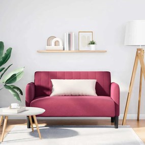 Divano Divanetto Rosso Vino 109 Cm İn Velluto /