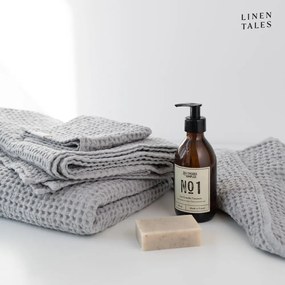 Asciugamani e teli da bagno grigio chiaro in un set di 3 pezzi Light Grey - Linen Tales