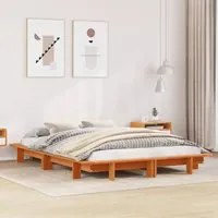 Letto senza Materasso Marrone Cera 140x190 cm in Legno di Pino 850673