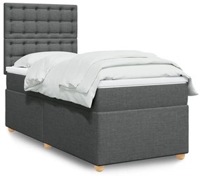 Giroletto A Molle Con Materasso Grigio Scuro 100x200 Cm Tessuto /