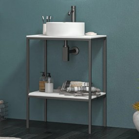 Mobile bagno metallico 60 cm con due ripiani NET-60 - KAMALU