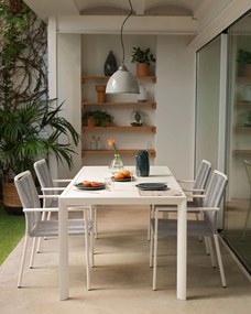 Kave Home - Tavolo da esterno Culip in alluminio finitura bianca 180 x 90 cm