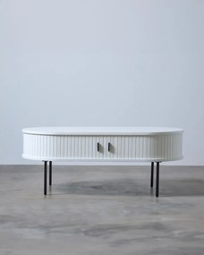 Tavolino da salotto bianco effetto rovere 60x120 cm Nola – Unique Furniture