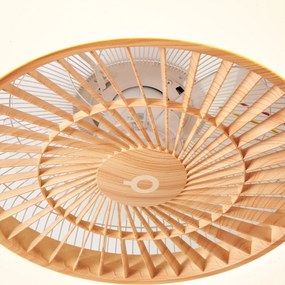 Ventilatore da soffitto con stampa legno effetto stella 60cm incl. LED dimmerabile con telecomando - Climo