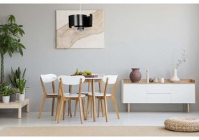 Sospensione Moderna 1 Luce Houyi In Acciao Nero E Cromo