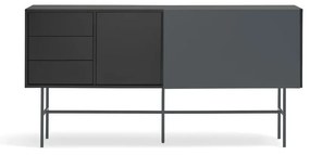 Cassettiera bassa nero-antracite con ante scorrevoli 180x91 cm Nube - Teulat