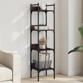 Libreria 4 Ripiani Rovere Marrone 35x30x138,5 Legno Multistrato /