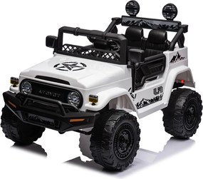 Macchina Elettrica per Bambini Fuoristrada Toyota Fj Cruiser 12V Telecomando Ruote in Gomma e Sedile in Pelle Bianco...