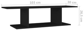 Mobile Porta TV a Parete Nero 103x30x26,5 cm