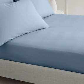 Lenzuolo con angoli blu in percalle di cotone 185x200 cm Cotton Percale – Bianca