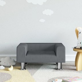 Divano Per Bambini Grigio Scuro 50x40x26,5 Cm İn Velluto /