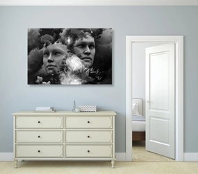 Quadro su tela – Mente virtuale in bianco e nero