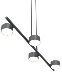 Lampadario Minimal Hermes Acciaio Nero 4 Luci Gx53 Ip20
