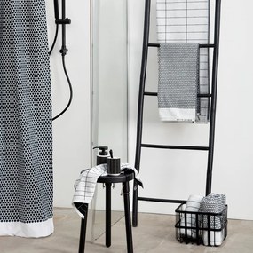 Telo da bagno in cotone bianco e nero 70x140 cm Grid - Mette Ditmer Denmark