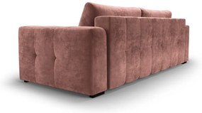 Divano letto in velluto rosa Luca - Milo Casa