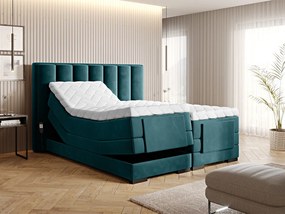 Letto motorizzato matrimoniale boxspring Utrecht - 180 x 200 cm , Tessuto petrolio