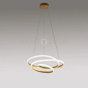 Diva s/g - lampadario a sospensione colore oro a led 3000k 2350lm 4...