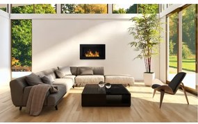 Camino a bioetanolo da parete o incasso Pisa Nero L 65 x P 12 x H 40