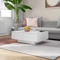 Tavolino da Salotto Bianco 90x60x31 cm in Legno Multistrato 804175