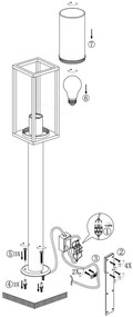 Paletto da Giardino Bianco 100cm Base E27 - Serie PRISM Colore Bianco