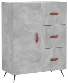 Credenza Grigio Cemento 69,5x34x180 cm in Legno Multistrato