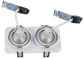 Set di 6 faretti da incasso arrotondati bianchi GU10 50mm orientabili e inclinabili IP44 2-luci - Alberto