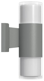 Applique Cilindrica Bidirezionale Grigia IP54 con 2 basi GU10