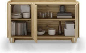 Cassettiera di colore naturale con effetto rovere 140x80x40 cm Daira – Marckeric