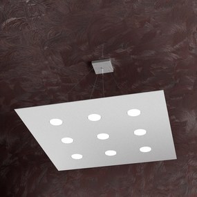 Lampadario Moderno Area Metallo Grigio Metallo 9 Luci Gx53