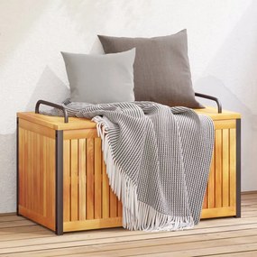 Scatola Cuscini Da Esterno 85x45x45/53cm Legno Acacia E Acciaio /
