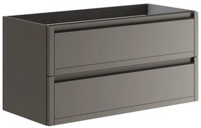 Mobile da bagno sotto lavabo TRATTO grigio opaco L 99.5 x H 50 x P 45.5 cm 2 cassetti, lavabo non incluso