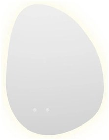 Specchio da bagno asimmetrico illuminato e antiappannamento 60 x 80 cm - INACIA