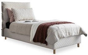 Letto singolo imbottito beige con rete 90x200 cm Sleepy Luna - Miuform