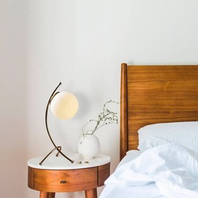 Opviq Yay 5012 lampada da tavolo, marrone, vetro opalino, altezza 43 cm