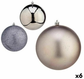 Set di palline di Natale Argentato Plastica Ø 12 cm (6 Unità)