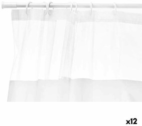 Tenda da Doccia 180 x 180 cm Trasparente Bianco Plastica PEVA (12 Unità)