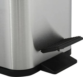 Cestino per la spazzatura color argento opaco in acciaio con pedale 5 l Erik – Spirella