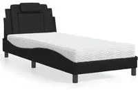 Letto con Materasso Nero 90x200 cm in Similpelle 3208768