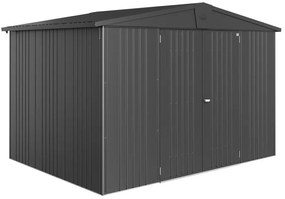 Casetta da giardino BIOHORT Europa 5 in acciaio antracite con porta doppio battente, superficie interna 6.52 m² e spessore parete 0.5 mm