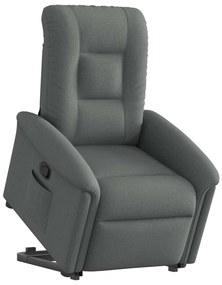 Poltrona Alzapersona Reclinabile Grigio Scuro İn Tessuto /