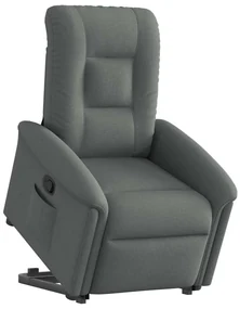 Poltrona Alzapersona Reclinabile Grigio Scuro İn Tessuto /