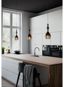 Redo 01-2939 - Lampadario a sospensione AMBIX 1xE27/42W/230V Ø 18 cm marrone