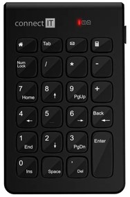 CONNECT IT CKB-0062-BK - Tastierino numerico senza fili 1xAAA nero